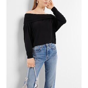 Express Off The Shoulder Long Sleeve Top